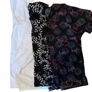 Scrub Top Set - 3 tops  - (2) Medium, (1) Small